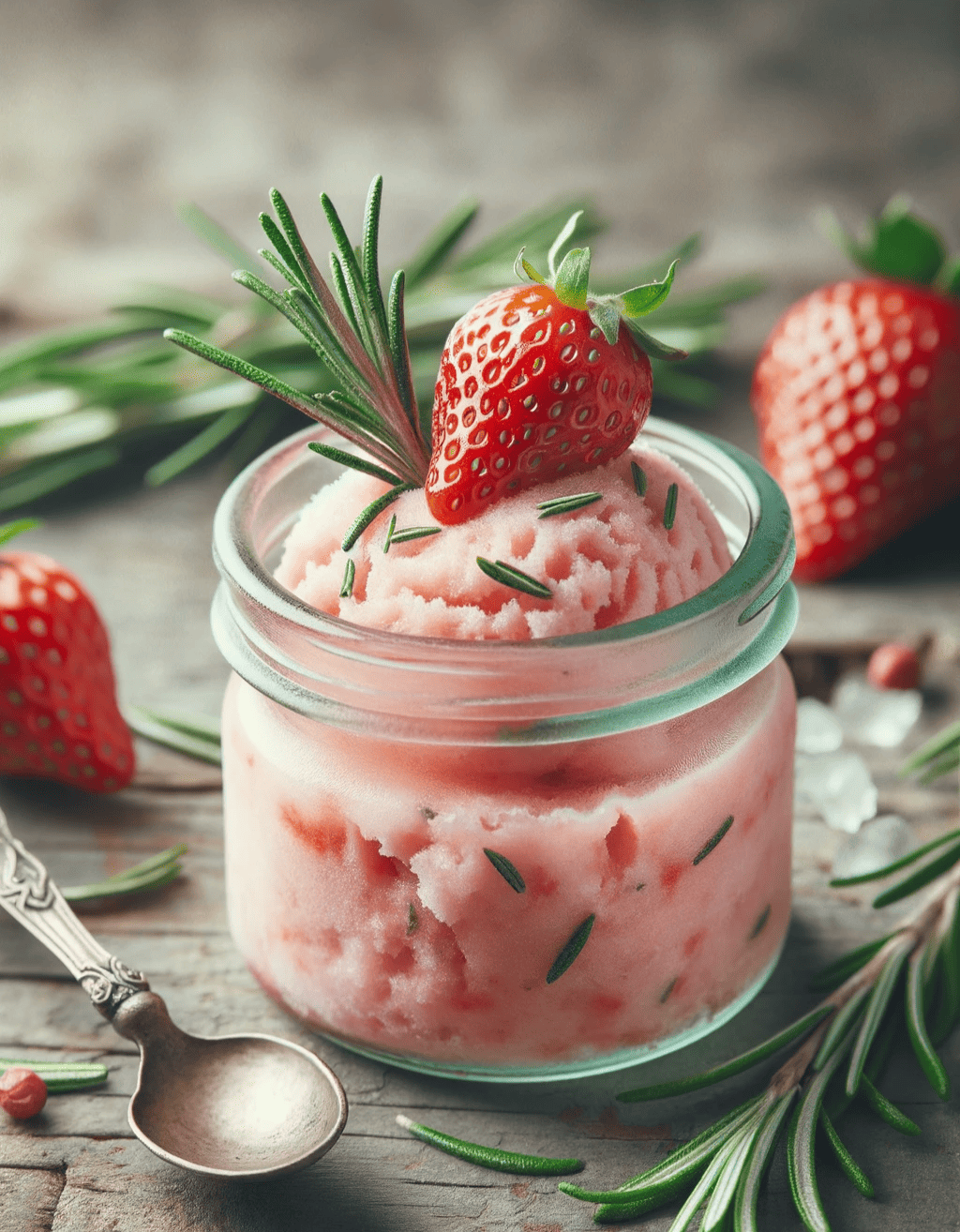 Strawberry Rosemary Sorbet