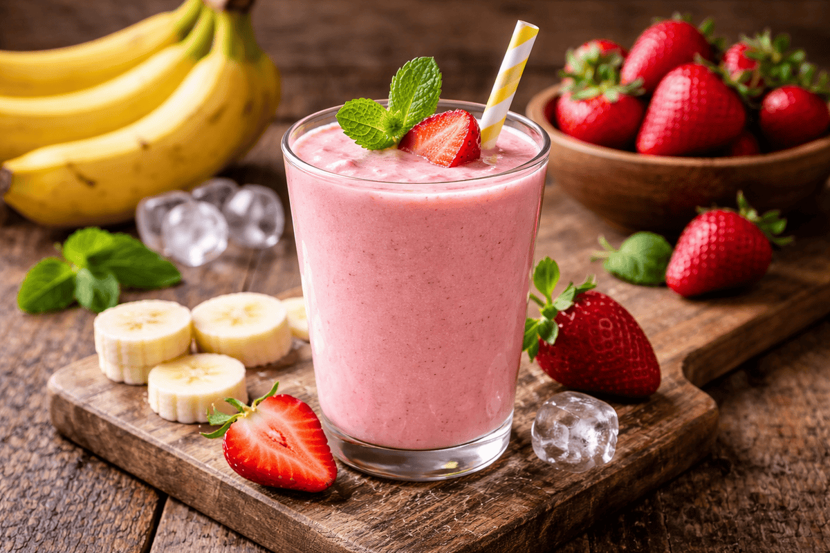 Strawberry Banana Smoothie with Yogurt