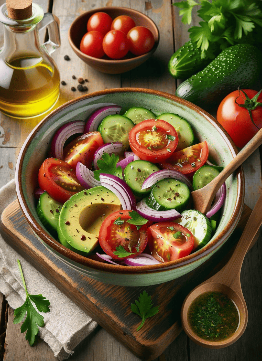 Tomato Cucumber Avocado Salad