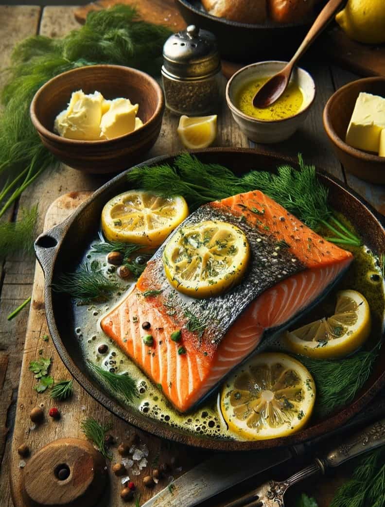 salmon with lemon butter