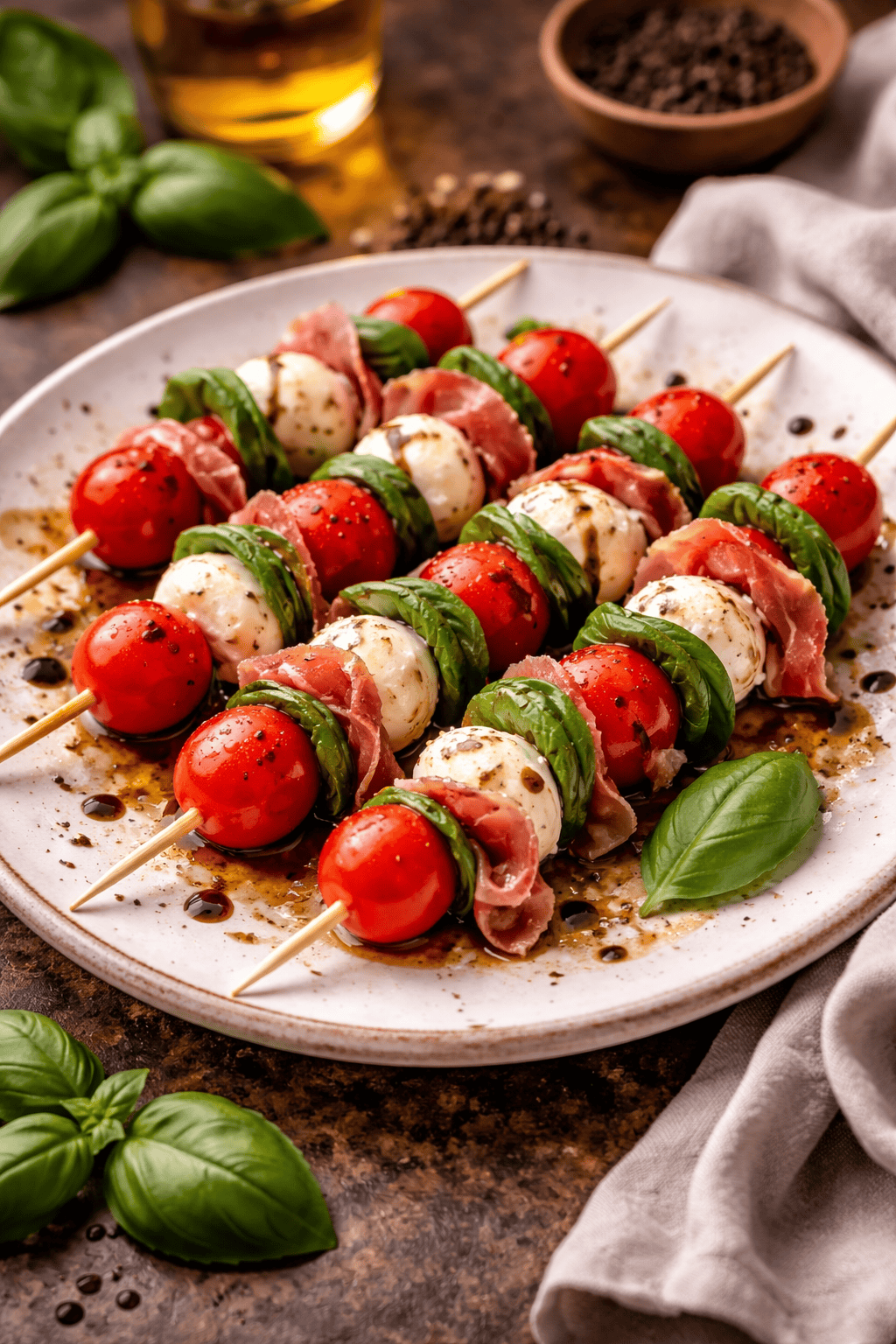 Caprese Skewers with Prosciutto