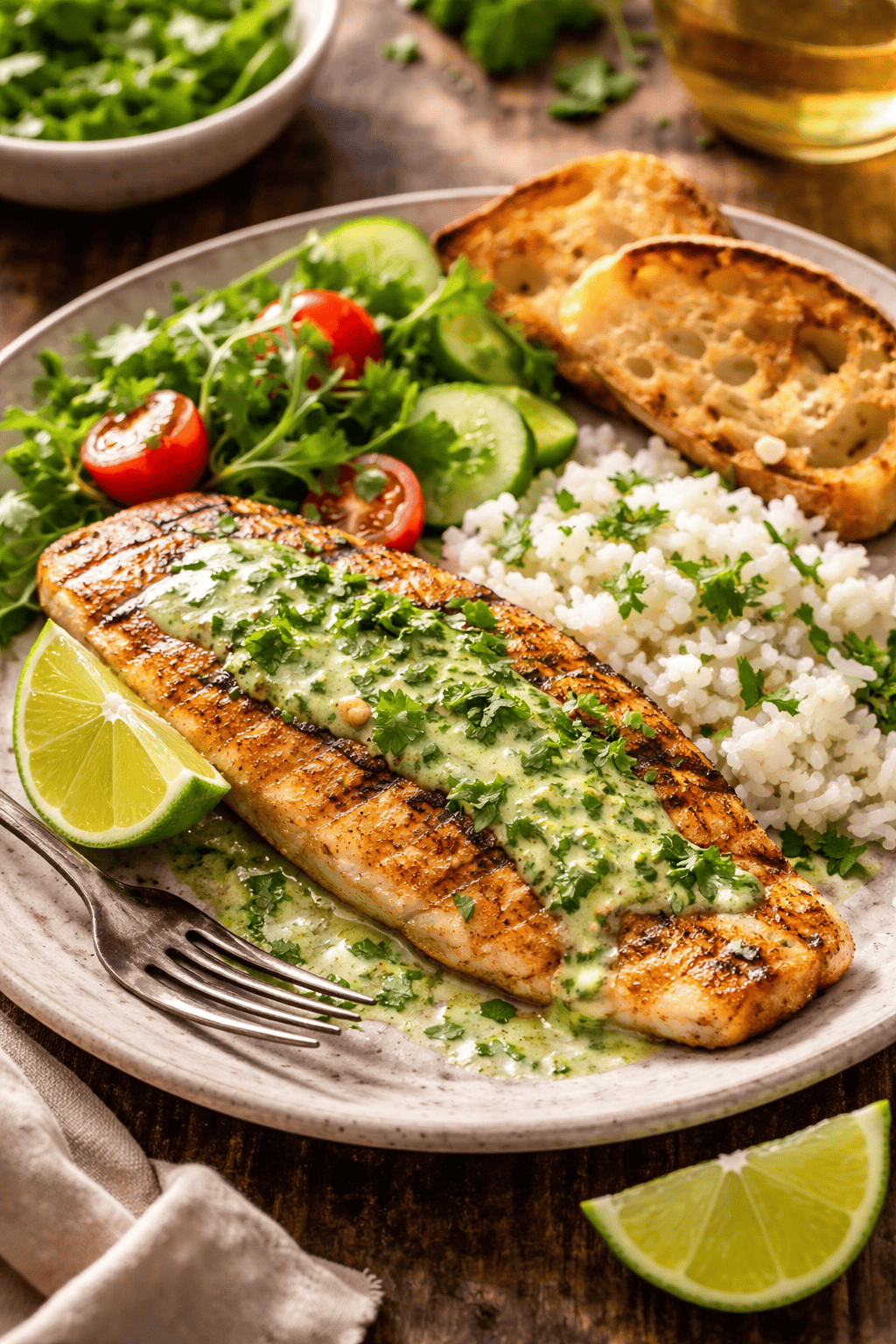 Grilled Barramundi with Cilento Lime Sauce