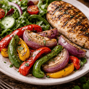Grilled Peppers and Onions