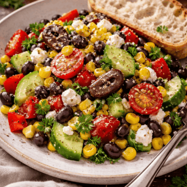 Mediterranean Corn and Black Bean Salad