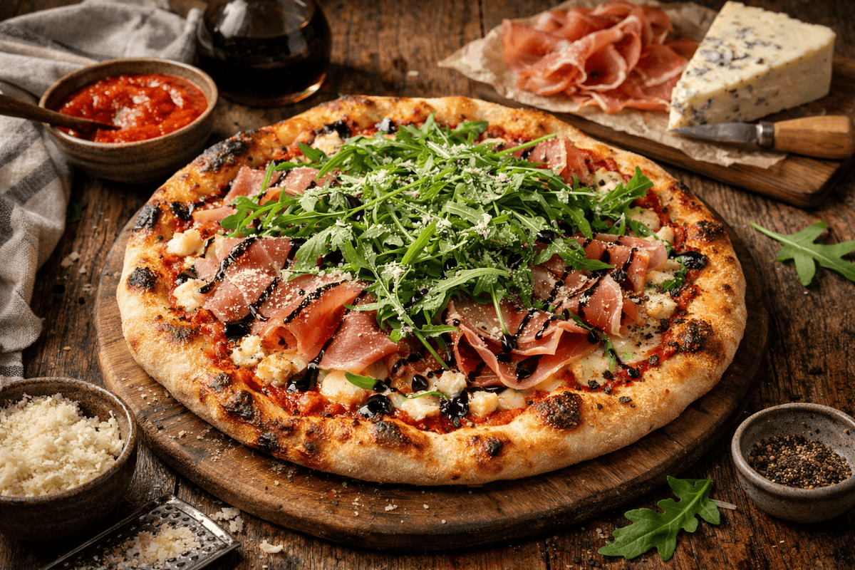 Prosciutto and Arugula Pizza