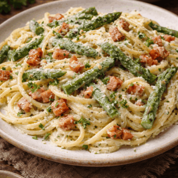 Creamy Pasta with Asparagus and Bacon