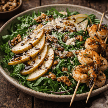 Pear and Arugula Salad with Candied Walnuts