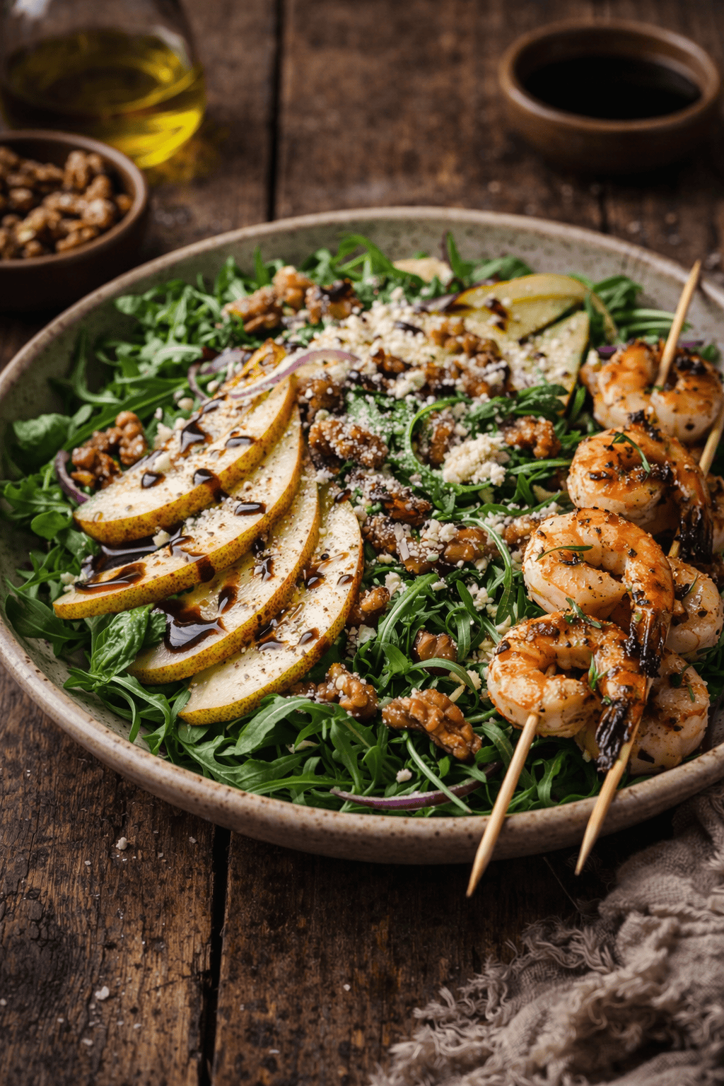 Pear and Arugula Salad with Candied Walnuts