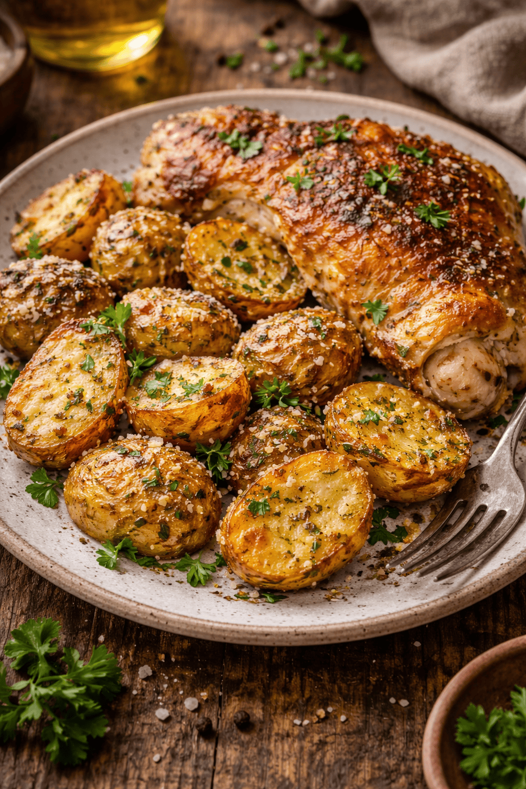 Roasted Potatoes with Parmesan, Garlic and Herbs