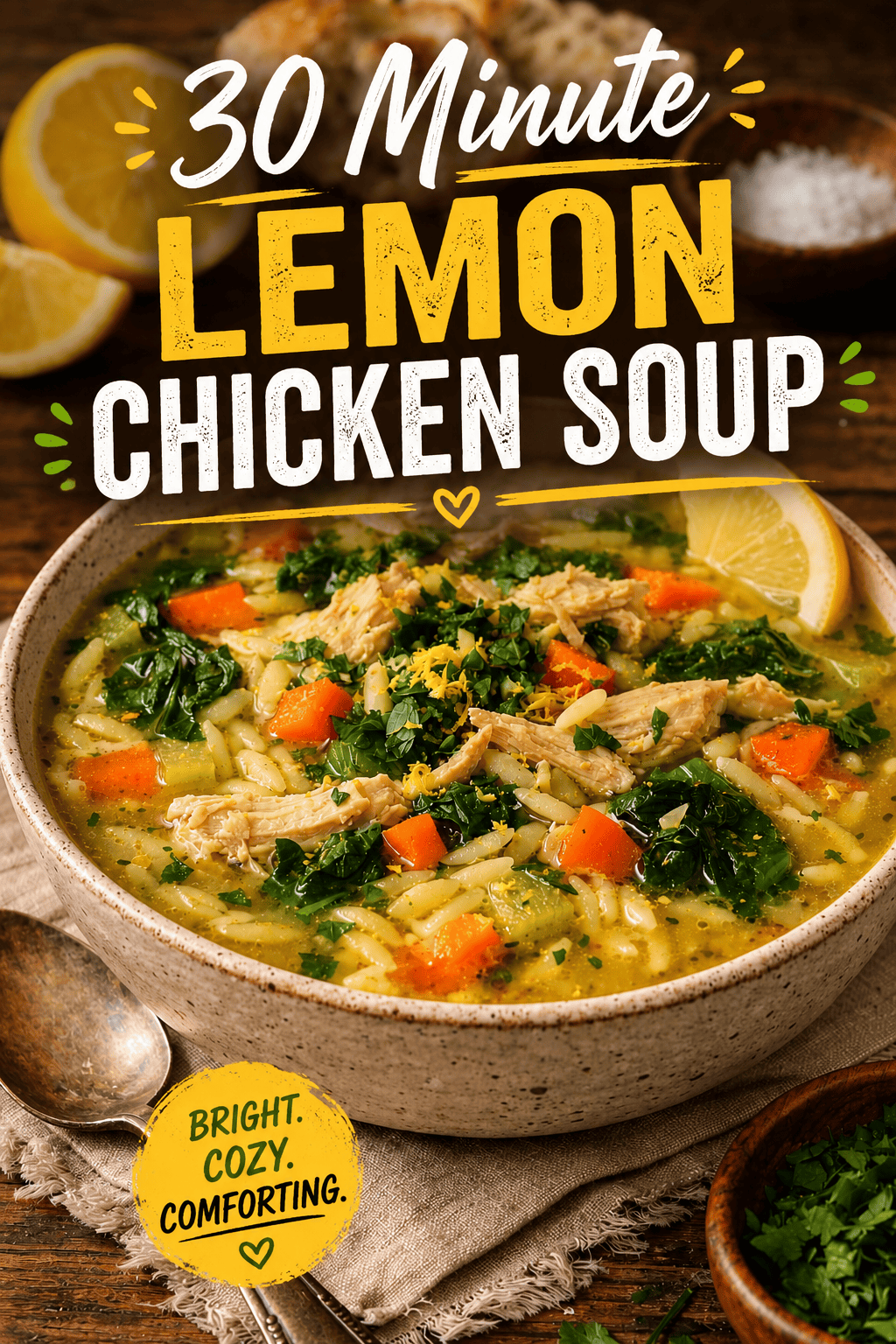 Lemon Chicken Orzo Soup